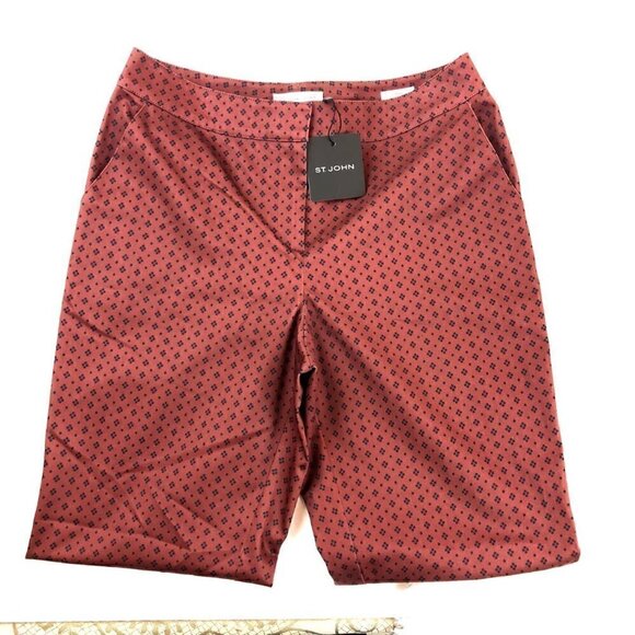 St. John Sports Burgundy Emma Pants 8 - Picture 4 of 8